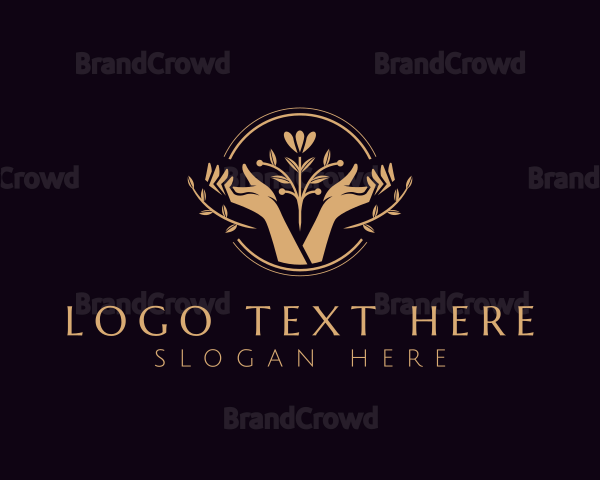 Hand Flower Ornament Logo