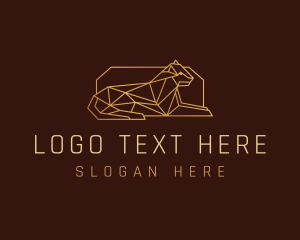 Luxe - Geometric Golden Wildcat logo design