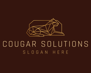 Cougar - Geometric Golden Wildcat logo design