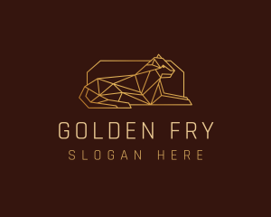 Geometric Golden Wildcat logo design