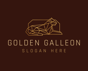 Geometric Golden Wildcat logo design