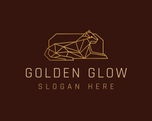 Geometric Golden Wildcat logo design