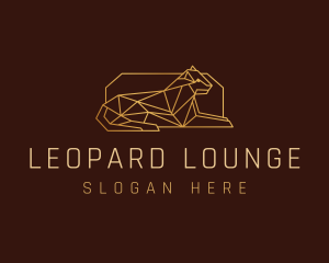 Leopard - Geometric Golden Wildcat logo design