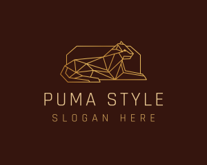 Puma - Geometric Golden Wildcat logo design