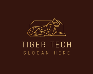 Geometric Golden Wildcat logo design