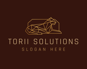 Geometric Golden Wildcat logo design