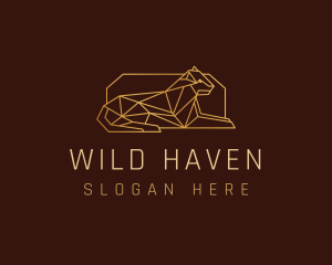 Geometric Golden Wildcat logo design