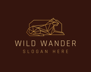 Geometric Golden Wildcat logo design