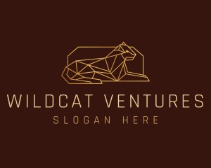 Wildcat - Geometric Golden Wildcat logo design