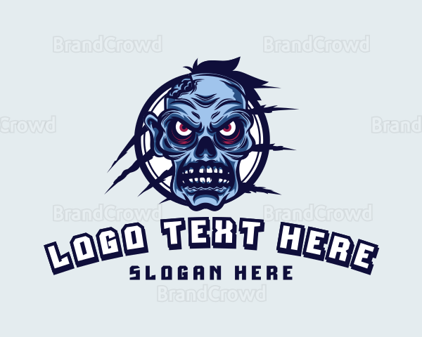 Scary Undead Zombie Gaming Logo