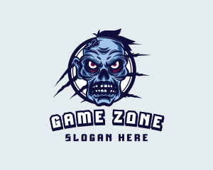 Scary Undead Zombie Gaming logo design