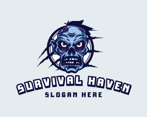 Survival - Scary Undead Zombie Gaming logo design