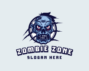 Zombie - Scary Undead Zombie Gaming logo design