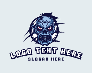 Scary - Scary Undead Zombie Gaming logo design