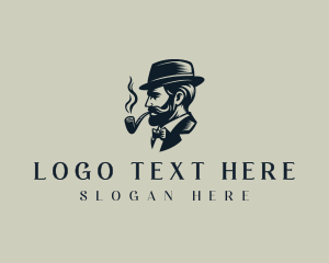 Gentleman Smoking Pipe logo design