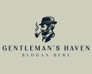 Gentleman Smoking Pipe logo design