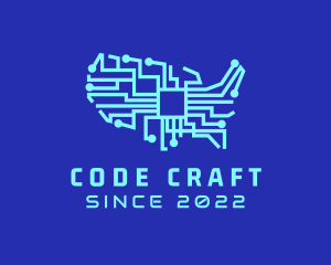 Encoding - American Cyber Tech Company logo design