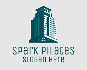 Elegant Teal Building  Logo