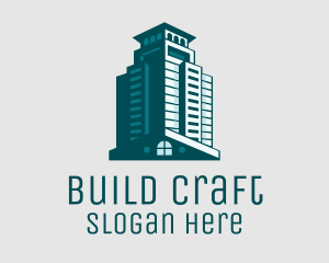 Elegant Teal Building  logo design