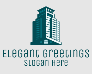 Elegant Teal Building  logo design