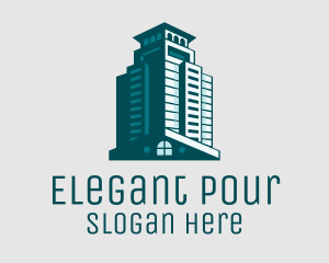 Elegant Teal Building  logo design