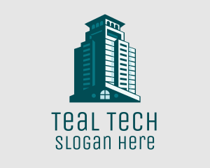 Elegant Teal Building  logo design