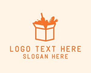 Food Delivery - Grocery Delivery Box logo design