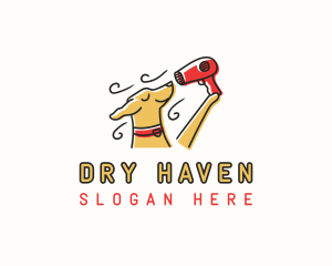 Dog Grooming Hair Dryer logo design