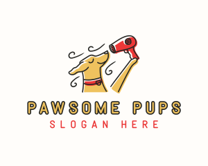 Dog Grooming Hair Dryer logo design