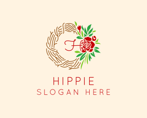 Floral Wreath Holiday Decor Logo