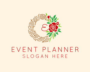 Floral Wreath Holiday Decor Logo