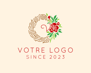 Florist - Floral Wreath Holiday Decor logo design