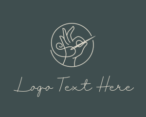 Minimal - Minimalist Hand Needlework logo design