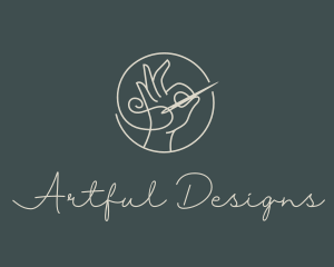 Minimalist Hand Needlework logo design