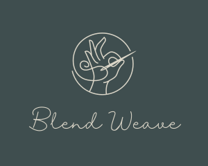 Minimalist Hand Needlework logo design