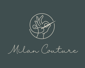 Minimalist Hand Needlework logo design