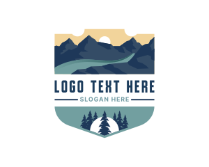 Badge - Mountain Outdoor Destination logo design