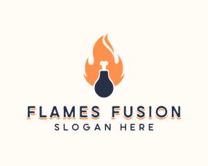 Chicken Drumstick Flame Grill  logo design