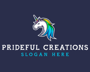 Pride - Mythical Gaming Unicorn logo design