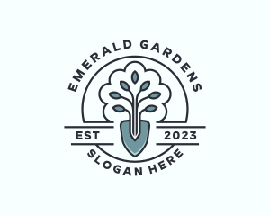 Landscaping Plant Shovel logo design