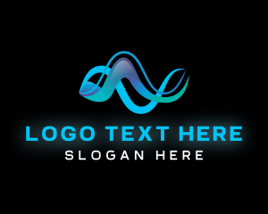 Futuristic - Digital Wave Technology logo design