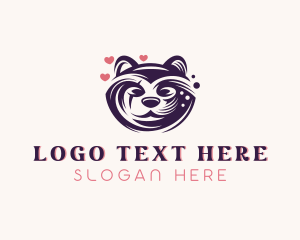 Lovely Raccoon Animal  logo design