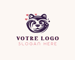 Raccoon Heart Animal  Logo