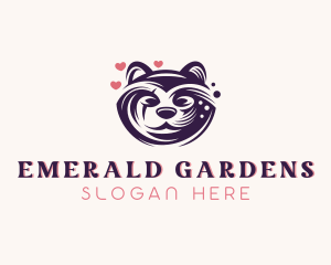 Raccoon Heart Animal  logo design