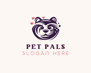 Lovely Raccoon Animal  logo design