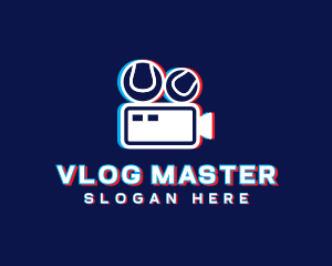 Vlogger - Glitchy Sports Vlogger logo design