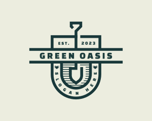 Vegetation - Shovel Grass Landscaping logo design