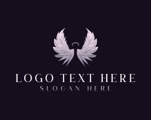 Sacred - Spiritual Angel Wings logo design