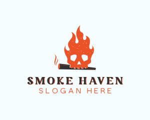 Smoking - Skull Smoke Cigarette logo design