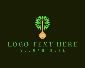 Locksmith - Nature Tree Key logo design